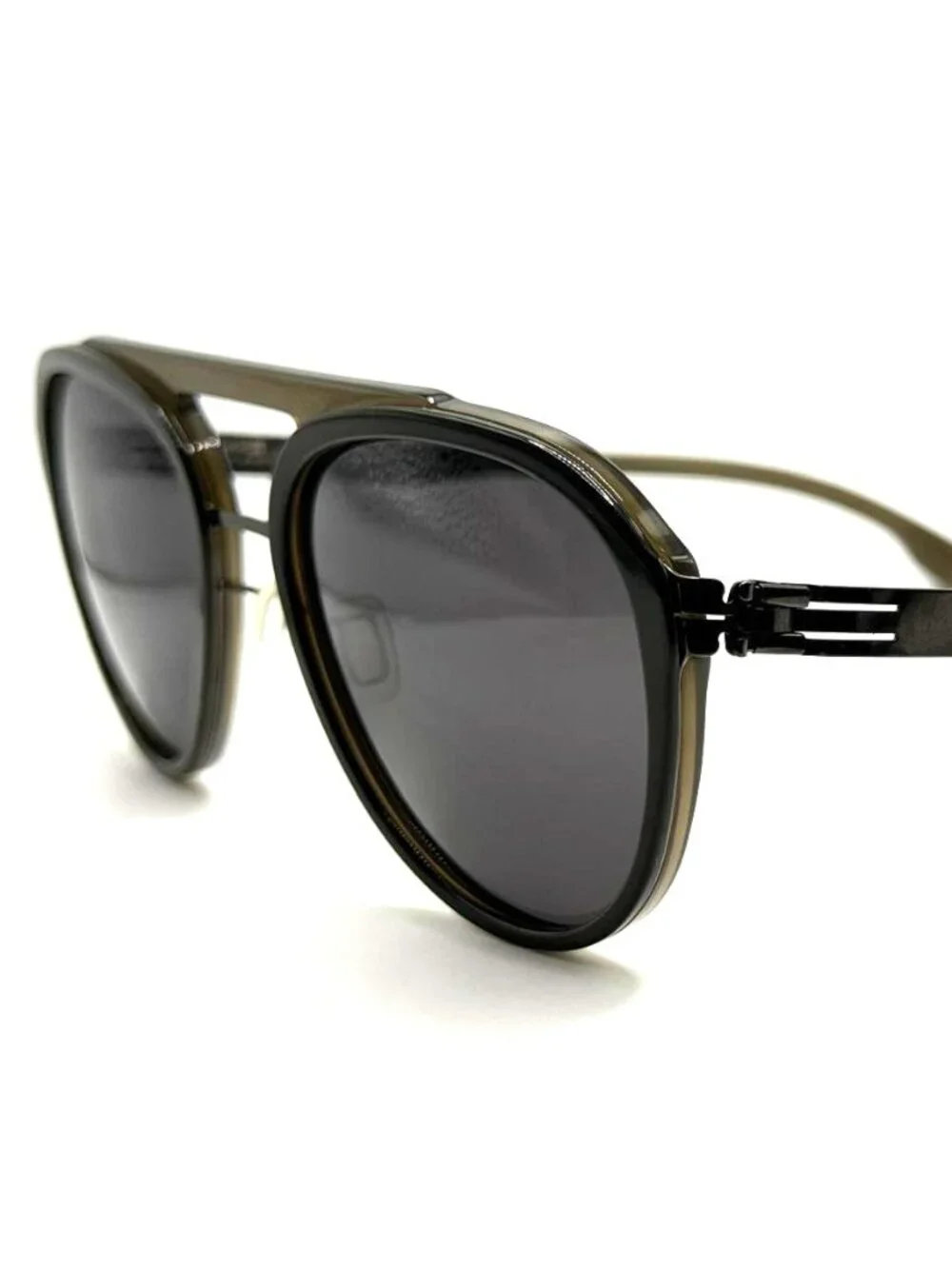 NEW IC! BERLIN DANIEL D GUNMETAL OLIVE/BLACK UNISEX SUNGLASSES 53MM 21 145